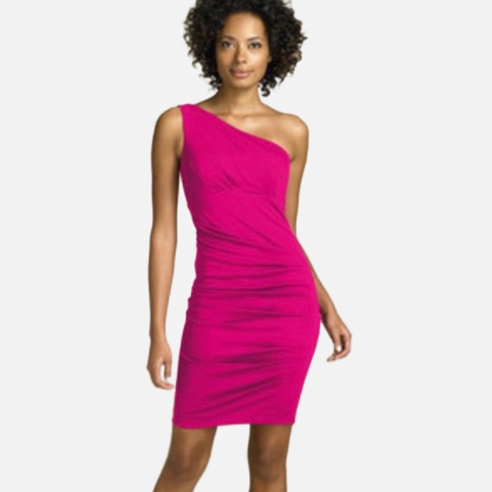 Nicole Miller One Shoulder Bodycon Dress 12